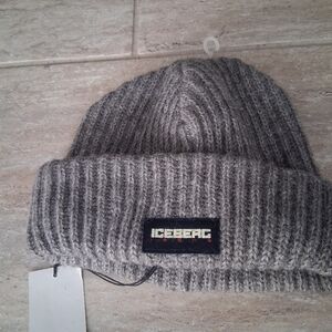 Iceberg Jeans Ribbed Gray Beanie
